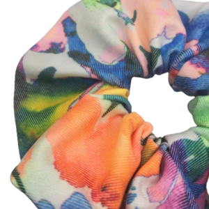 Υφασμάτινο λαστιχάκι scrunchie color splash - ύφασμα, κορίτσι, για τα μαλλιά, λαστιχάκια μαλλιών - 2