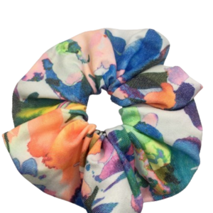 Υφασμάτινο λαστιχάκι scrunchie color splash - ύφασμα, κορίτσι, για τα μαλλιά, λαστιχάκια μαλλιών - 4