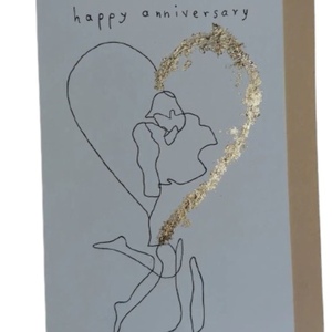 Anniversary card with golden leaves
