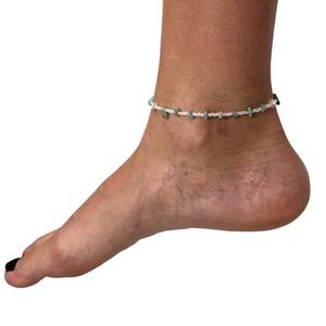 Βραχιόλι anklet γυάλινες χάντρες και πέτρες - ποδιού - 2