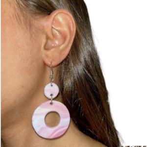 Polymer Clay Earrings - Celestial Pastels with Tiny Stars - πηλός, μακριά, μεγάλα, γάντζος, φθηνά - 2