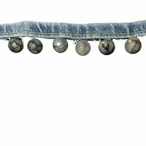 τσοκερ με οψιανο και denim - ημιπολύτιμες πέτρες, ύφασμα, φθηνά