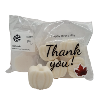 60 gr Wax melts λευκές κολοκύθες με άρωμα Winter Spice από 100% φυσικό κερί ελαιοκράμβης - αρωματικά κεριά, κεριά - 2