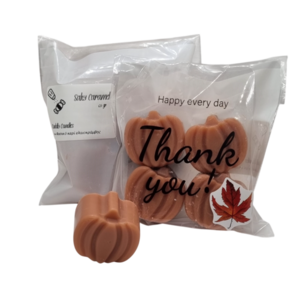 60 gr Wax melts Μπεζ κολοκύθες με άρωμα Salty Caramel από 100% φυσικό κερί ελαιοκράμβης - αρωματικά κεριά, κεριά - 2