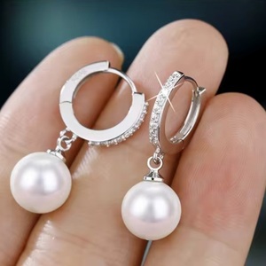 Earrings - ασήμι 925, πέρλες, νυφικά, γάντζος, φθηνά - 3