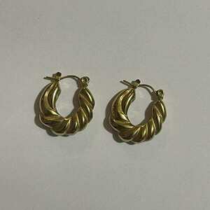 Golden Twist Hoops - μικρά, ατσάλι, με κλιπ