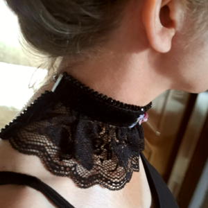 Silver Garden choker 6 - ύφασμα, vintage, λουλούδι - 4