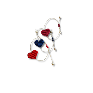 Βραχιόλι καρδιά Love macrame κόκκινο-χρυσό - νήμα, καρδιά, μακραμέ, κοσμήματα, αυξομειούμενα - 2