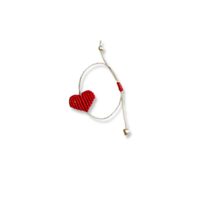 Βραχιόλι καρδιά Love macrame κόκκινο-χρυσό - νήμα, καρδιά, μακραμέ, κοσμήματα, αυξομειούμενα - 3