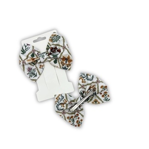 Botanical mini bow set - ύφασμα, φιόγκος, φλοράλ, hair clips - 2