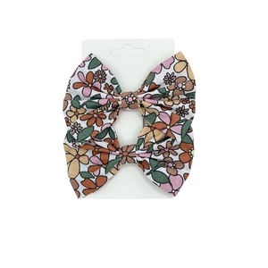Flower garden mini bow set - ύφασμα, για τα μαλλιά