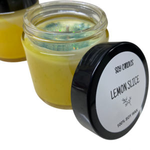 Κερι Σογιας Σε Γυαλινο Βαζακι Με Αρωμα, LEMON SLICE, 100γρ - αρωματικά κεριά, αρωματικό χώρου, soy candles - 2