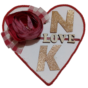 Κρεμαστή ξύλινη καρδιά " LOVE " με τα αρχικά σας - ξύλο, καρδιά, personalised, διακοσμητικά - 2