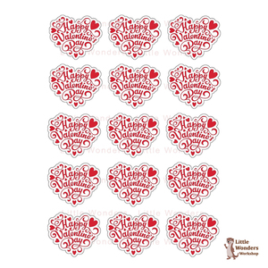 15 Αυτοκόλλητα Happy Valentine's Day - Hearts Edition - καρδιά, αυτοκόλλητα, DIY, αγ. βαλεντίνου, κάρτες