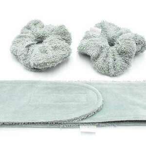 Beauty set κορδέλα και scrunchies στο χρώμα της μέντας - ύφασμα, headbands - 2