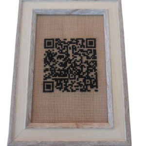 Κεντητή κορνίζα "QR Code" - ύφασμα, κορνίζες