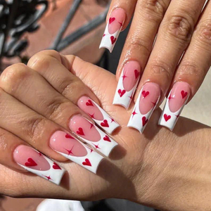 Press On Nails - Νυχια Heart Frenchie