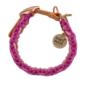 Περιλαίμιο σκύλου χειροποίητο Pink Flower Chain 34,5 - 40 cm - χειροποίητα, σκυλάκι - 3