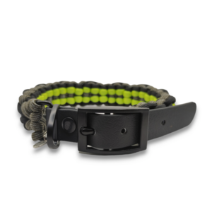 Paracord περιλαίμιο σκύλου χειροποίητο Dark Lime Flower Chain 34 - 39 cm - χειροποίητα, σκυλάκι - 2