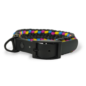 Περιλαίμιο σκύλου χειροποίητο paracord Indi Pop Yellow/Blue/Pink 33 - 39 cm - χειροποίητα, σκυλάκι - 2