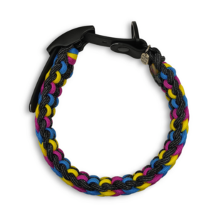 Περιλαίμιο σκύλου χειροποίητο paracord Indi Pop Yellow/Blue/Pink 33 - 39 cm - χειροποίητα, σκυλάκι - 3