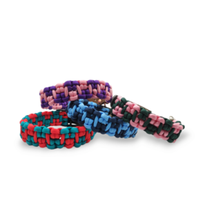 Paracord περιλαίμιο σκύλου χειροποίητο Colorful Chess Pink/Purple 27 - 33 cm - χειροποίητα, σκυλάκι - 2