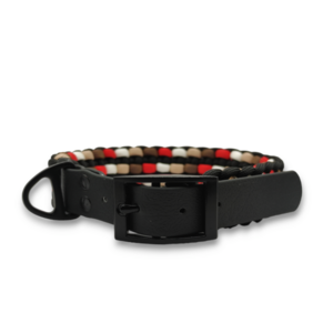 Περιλαίμιο σκύλου χειροποίητο paracord Red/Brown Colored Lines 33 - 38 cm - χειροποίητα, σκυλάκι - 2