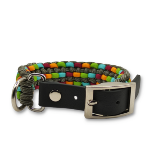 Paracord περιλαίμιο σκύλου χειροποίητο Colored Lines 30 - 35 cm - χειροποίητα, σκυλάκι - 2