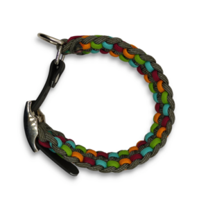 Περιλαίμιο σκύλου χειροποίητο paracord Colored Lines 30 - 35 cm - χειροποίητα, σκυλάκι - 3
