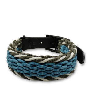 Paracord περιλαίμιο σκύλου χειροποίητο Blue Falls 33 - 41 cm - χειροποίητα, σκυλάκι