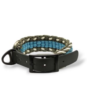 Περιλαίμιο σκύλου χειροποίητο paracord Blue Falls 33 - 41 cm - χειροποίητα, σκυλάκι - 2
