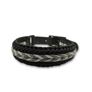 Περιλαίμιο σκύλου χειροποίητο paracord Lunas Black 40 - 46 cm - χειροποίητα, σκυλάκι