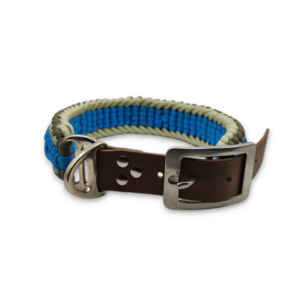 Paracord περιλαίμιο σκύλου χειροποίητο Bennos Blue 41 - 49 cm - χειροποίητα, σκυλάκι - 2