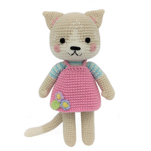 Κουκλάκι Amigurumi- Πλεκτή γατούλα - δώρα για βάπτιση, λούτρινα, παιχνίδια, amigurumi, δώρο γέννησης