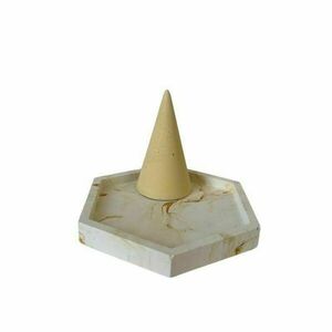 Εξάγωνος δίσκος με ring holder - τσιμέντο