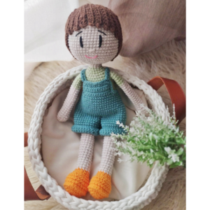 Πλεκτή κούκλα αγόρι - αγόρι, δώρο, λούτρινα, amigurumi, δώρα για μωρά - 2