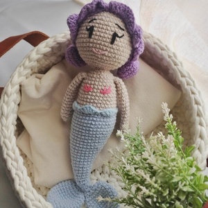 Πλεκτή Γοργόνα amigurumi - κορίτσι, λούτρινα, βρεφικά, γοργόνα, δώρα για μωρά - 3