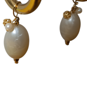 2in1 pearls&gold - χρυσοί κρίκοι με αποσπώμενα στοιχεία-πέρλες - ατσάλι, πέρλες, μεγάλα, καρφάκι, φθηνά - 2