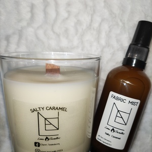 Αρωματικό κερί σόγιας & Fabric mist Salt Caramel - αρωματικά κεριά