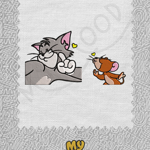 Ψηφιακό κέντημα μηχανής embroidery My Mood Αγιου Βαλεντίνου Ζευγάρι αγάπη Tom cat Jerry ποντικάκι καρδιά φιλί - κεντητά, χριστούγεννα, αγ. βαλεντίνου