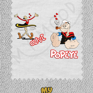Ψηφιακό κέντημα μηχανής embroidery My Mood Αγιου Βαλεντίνου Ζευγάρι αγάπη Popeye - Olive - κεντητά, χριστούγεννα, αγ. βαλεντίνου