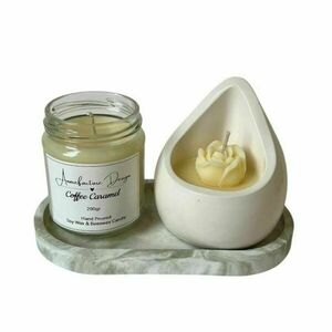 Concrete & Glass Candle Set / πακετο δώρου - γυαλί, τσιμέντο, αρωματικά κεριά, αρωματικό χώρου - 2