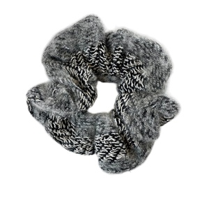 Scrunchy πλεκτό άσπρο μαύρο - ύφασμα, λαστιχάκια μαλλιών