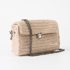 Fortuna bag Beige - νήμα, χιαστί, all day, πλεκτές τσάντες, μικρές - 2