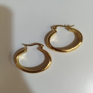 ♦ THE "ARABELLA" EARRINGS, SET OF THREE, 3 ΖΕΥΓΑΡΙΑ ΑΤΣΑΛΙΝΟΙ, ΟΒΑΛ ΚΡΙΚΟΙ, ΧΡΥΣΟ, GOLD-PLATED - καθημερινό, minimal, ατσάλι, boho, με κλιπ - 3