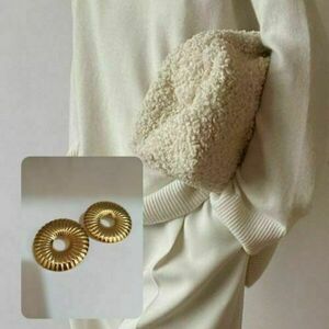 ♦ VINTAGE STYLE ΑΤΣΑΛΙΝΟ ΣΤΡΟΓΓΥΛΟ ΣΚΟΥΛΑΡΙΚΙ, ΧΡΥΣΟ, GOLD-PLATED - μοντέρνο, επιχρυσωμένα, καθημερινό, ατσάλι - 2