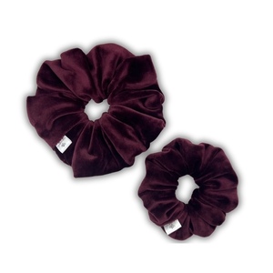 Bordeaux velvet XL scrunchie - ύφασμα, για τα μαλλιά, λαστιχάκια μαλλιών - 4