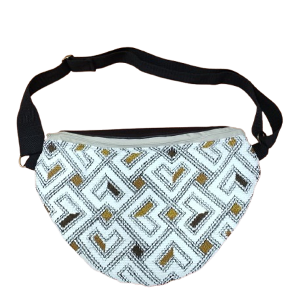 Τσάντα Μπανάνα Χιαστί η Μέσης, Banana Bag με Υφαντό Ύφασμα! - ύφασμα, χιαστί, all day - 3