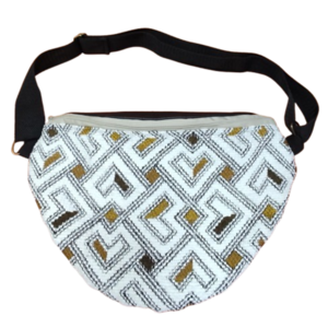 Τσάντα Μπανάνα Χιαστί η Μέσης, Banana Bag με Υφαντό Ύφασμα! - ύφασμα, χιαστί, all day - 5