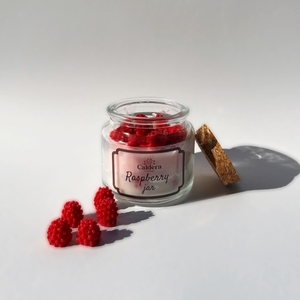 Raspberry jar (Χειροποίητο, αρωματικό κερί Σόγιας 100g) - αρωματικά κεριά, φυτικό κερί, soy wax